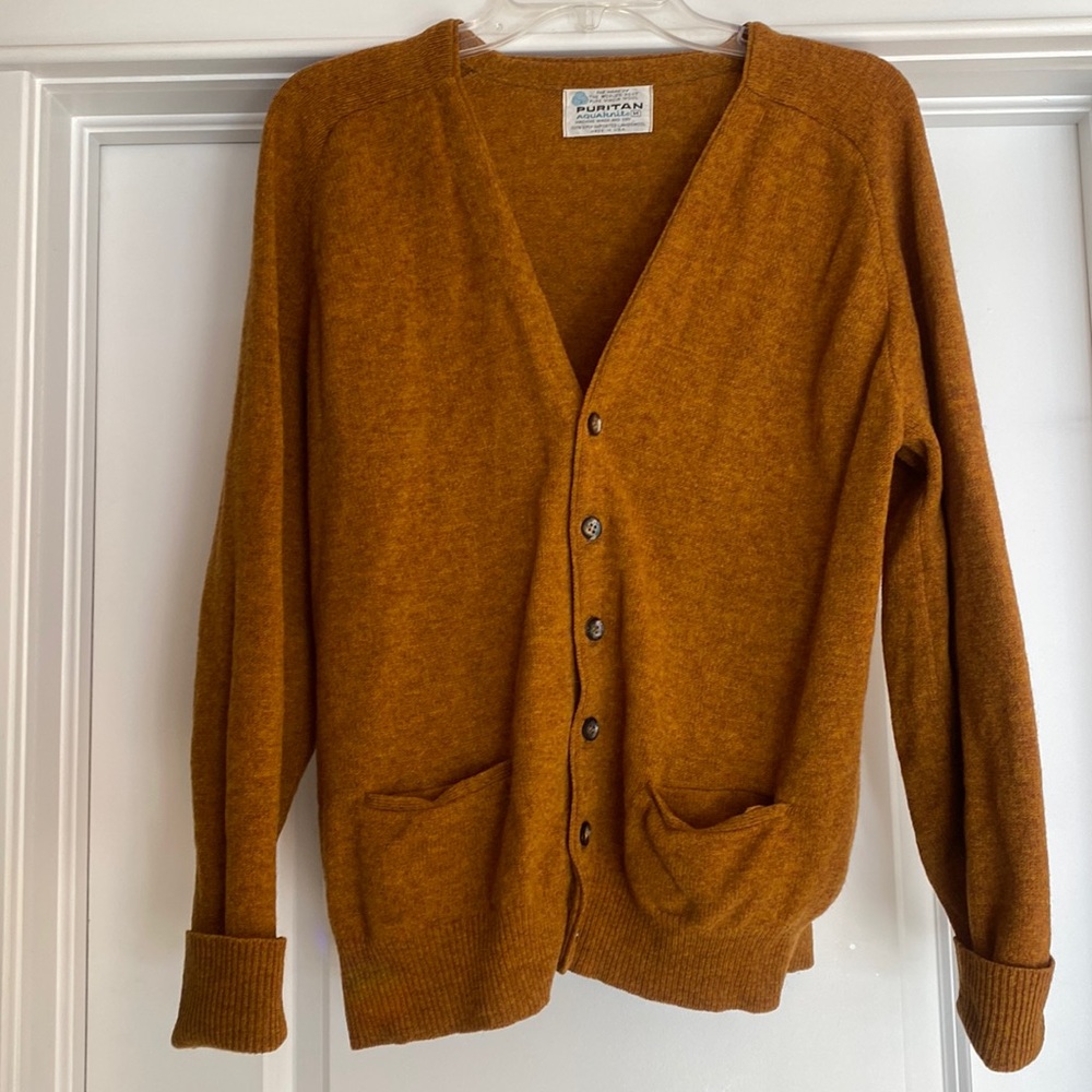 Vintage Camel Lambswool Cardigan